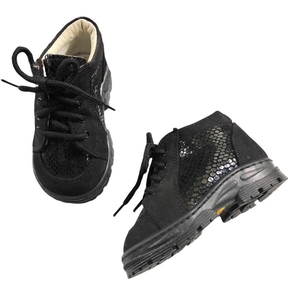 Italian Enzo Black Leather Dress Boots 19 US 4